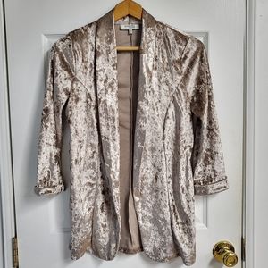 Champagne Crushed Velvet Blazer